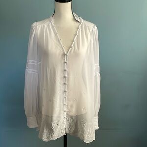 Torrid beautiful sheer white blouse